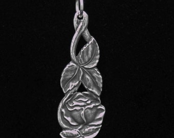 Sterling Silver Spoon Jewelry, Spoon Rose NECKLACE, Silverware Jewelry, 16" silver chain