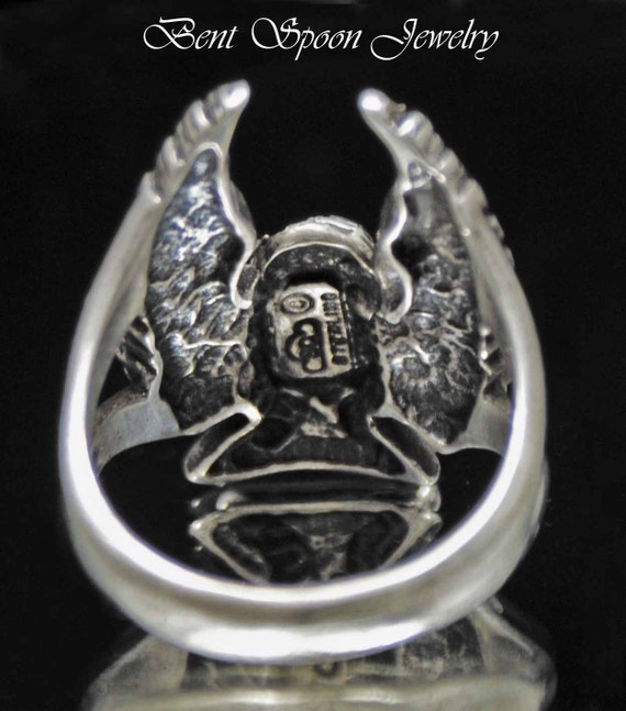 Sterling Silver Large Eagle Ring, Vintage Sterlin… - image 4