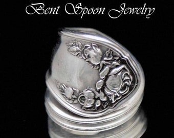 Rose Spoon ring, Size 6, Spoon Jewelry, upcycled Silverware Spoon Ring, Silverware Jewelry