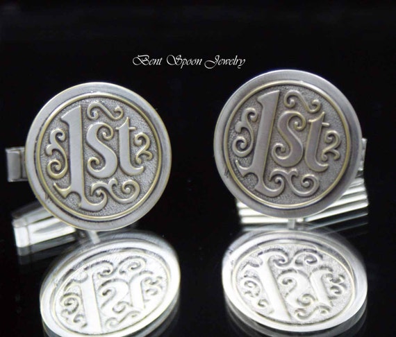 Sterling Silver Cufflinks Geometric Shape Men/'s Accessories Gift for Him