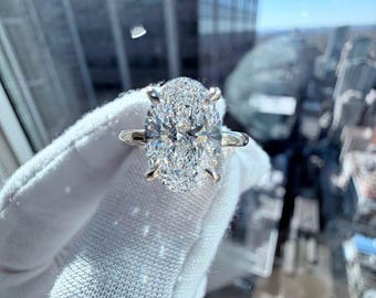 3 Carat Oval Lab Diamond Engagement Ring - IGI Certified