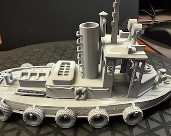 Remolcador de puerto a escala 31' O (1:48) Diseño personalizado, hecho a mano, SIN PINTAR