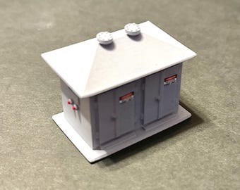 Gabinete de control eléctrico a escala HO 1:87, modelo de ferrocarril artesanal y diseñado a medida