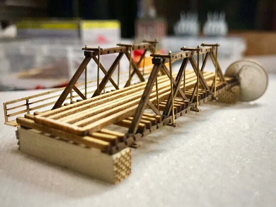 N Scale Pony Truss Bridge RTR or KIT Custom Designed Laser