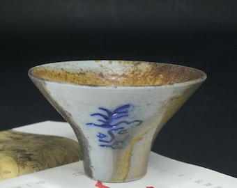 Wood-Fired Tea Cup–Appreciation of Tea Ceremony Utensils/Asian Art Collecting-Birthday or Anniversary Gift-Wabi-Sabi Teaware Dated by Artist