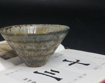 Wood-Fired Tea Cup–Appreciation of Tea Ceremony Utensils/Asian Art Collecting-Birthday or Anniversary Gift-Wabi-Sabi Teaware Dated by Artist