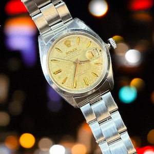 ROLEX &#39;Serpica Y Laino&#39; Double Signed, Tropical Patina Dial, Coleector&#39;s Vintage Watch, with Original Box. Very Rare!