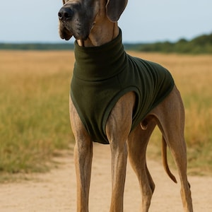 Khaki Fleece Dog Sweatshirt - Warm Clothes for Large Dogs - Cozy Winter Sweater - Comfortable Pet Sweater - PRO Fleece