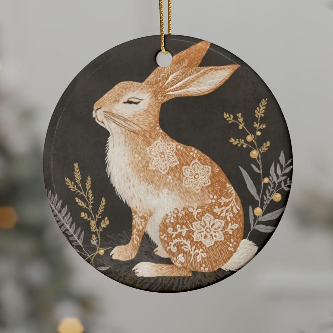 Scandinavian Folk Art Rabbit Ceramic Ornaments, Nordic Decor, Danish ...