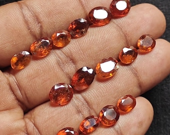 Lote de cabujón de granate hassonita AAA: joyería ovalada facetada