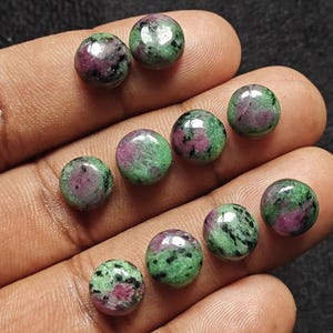 Top Quality Natural Ruby Zoisite Smooth Round Shape Cabochon Lose Gemstone Lot AAA Quality Gemstones For Making & Using Jewelry