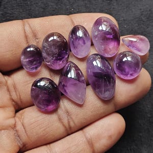 Top Quality Natural Amethyst Smooth Mix Shape Cabochon Lose Gemstone Lot AAA Quality Gemstones For Making & Using Jewelry