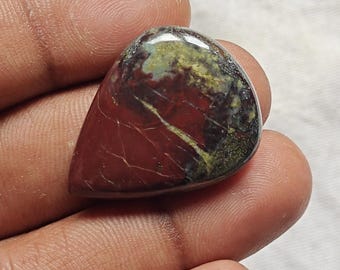 Natural Blood Jasper Pear Cabochon, AAA Gemstone