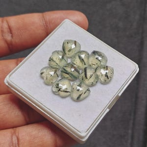 Prehnite Heart Cabochon Lot: Rose Cut Gemstones, AAA Quality