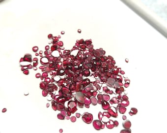 Piedras preciosas de granate facetadas: materiales de joyería de calidad AAA
