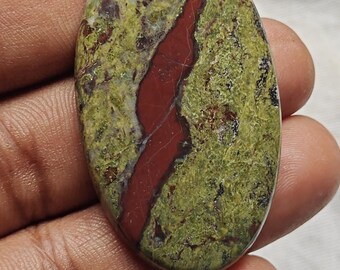 Oval Blood Jasper Cabochon, AAA Quality Loose Gemstone