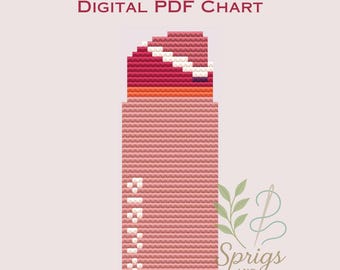 Water Bottle Pink and Orange Design | Needlepoint and Cross Stitch Chart | PDF Digital Download