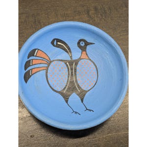 Hand-Painted Wall Plate With Bird Design