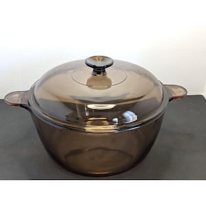Corning Vision Cookware Amber 5 Qt 4.5L Dutch Oven Stock Pot With Pyrex Lid USA