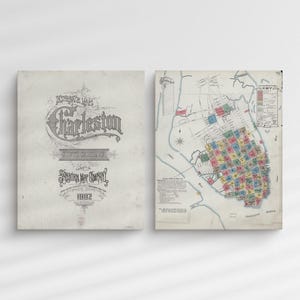 Charleston SC 1902 Vintage Map | Historic Canvas Wall Art or Framed Print | Antique City Map Reprint | Ready-to-Hang Décor