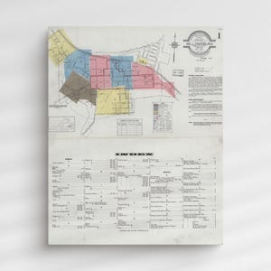 Williamsburg Virginia 1933 Vintage Map | Historic Canvas Wall Art or Framed Print | Antique City Map Reprint | Ready-to-Hang Décor