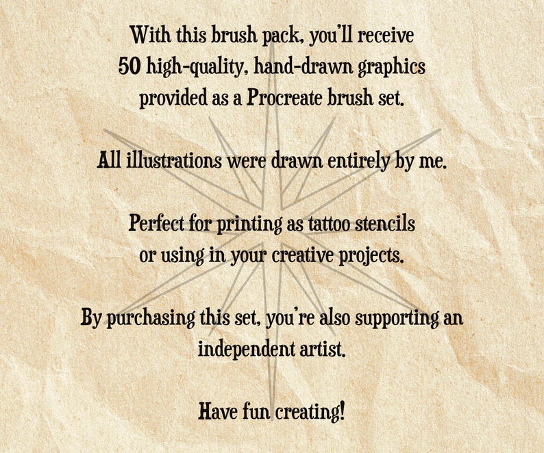 50 Line Art Star Stamps for Procreate: Tattoo & Digital Art ...