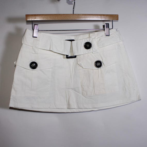 White Cargo Mini Skirt With A Belt