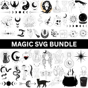 Mystische SVG Bundle, Hexerei Bundle svg,Celestial,Mond,Magic Designs,cricut designs,witchy svg bundle,Silhouette,Ai,Eps,Sofort Download