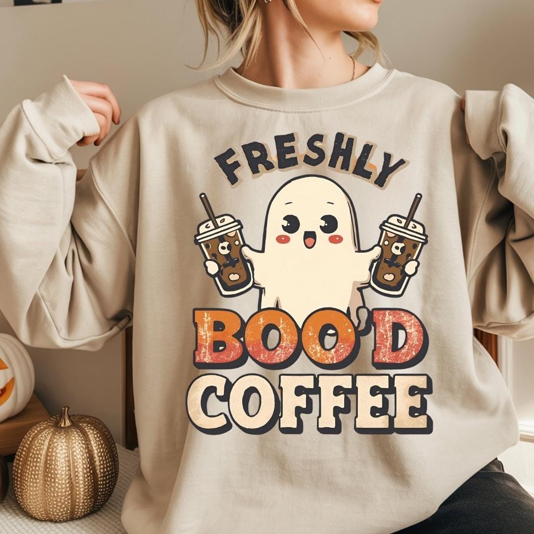 Freshly Boo’d Coffee PNG, Coffee PNG, Halloween PNG, Spooky Retro ...