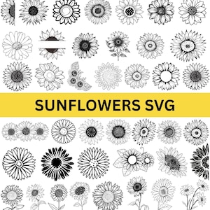 Sunflower SVG Bundle: Floral Graphics for Cricut (Commercial Use, Instant Download