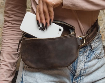 Heuptasje van echt leer, heuptasje voor vrouwen, leren heuptas, heuptasje, crossbody heuptas, leren heuptasje, heuptasje