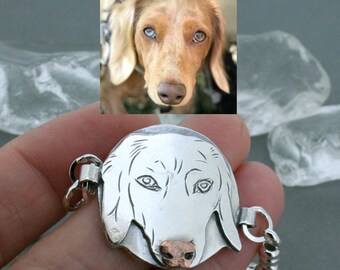 Personalized Pet Portrait - Silver Dog Bracelet - Custom Pet Jewelry - Pet Bracelet - Dog Jewelry
