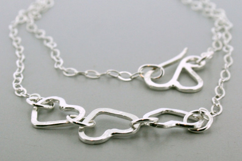 Sterling Silver Necklace Gift Silver Heart Necklace Three Heart Necklace Heart Necklace Sterling Heart Necklace
