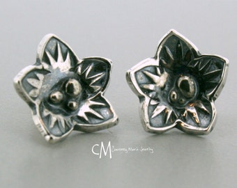 Flower Earrings - Silver Flower Earrings - Handmade Flower Earrings - Silver Flowers - Silver Earrings