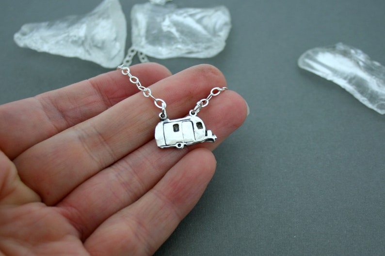 Sterling Silver Camper Necklace Glamper Jewelry