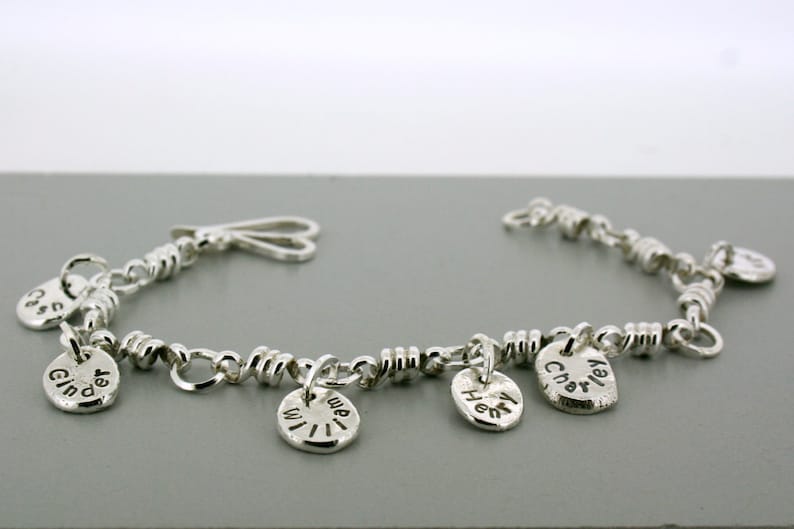 Charm Bracelet Grandchildren Bracelet Grandma Bracelet Etsy