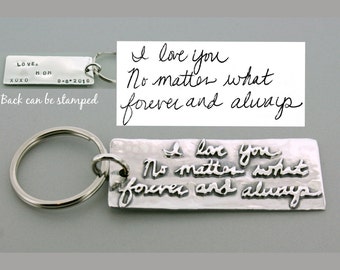 Gift For Groom - Wedding Gift - Custom Handwritten Key Chain - Handwriting Keepsake - Sterling Silver Keychain - Personalized Key Chain