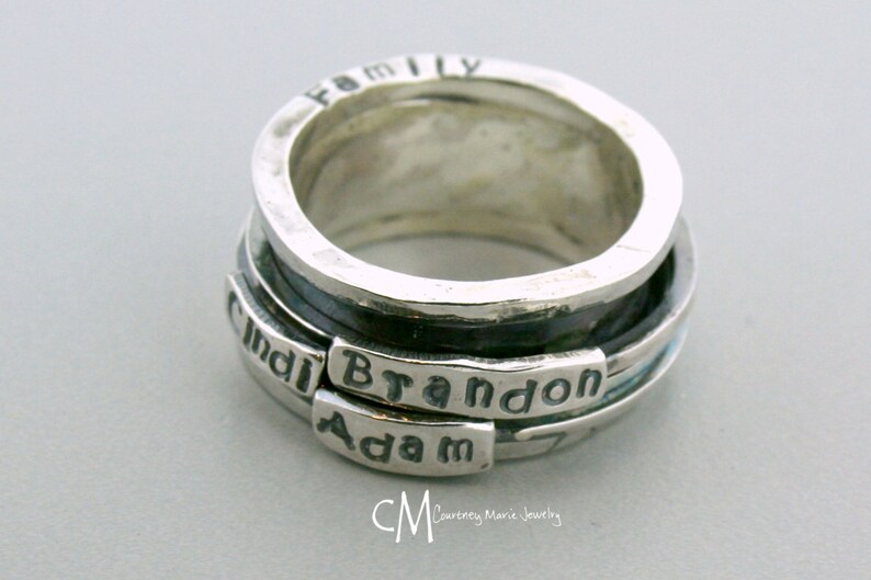 Spinner ring with three bands mothers ring personalized Etsy