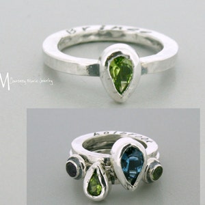 Stackabe Mothers Ring - Mothers Ring - Stackable Ring - Stackable Birthstone Ring - Stacking Mothers Ring - Custom Gemstone Ring - 7x5mm