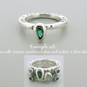 Custom Gemstone Ring - Stackabe Mothers Ring  - Stackable Ring - Stackable Birthstone Ring - Stacking Mothers Ring - 6x4mm