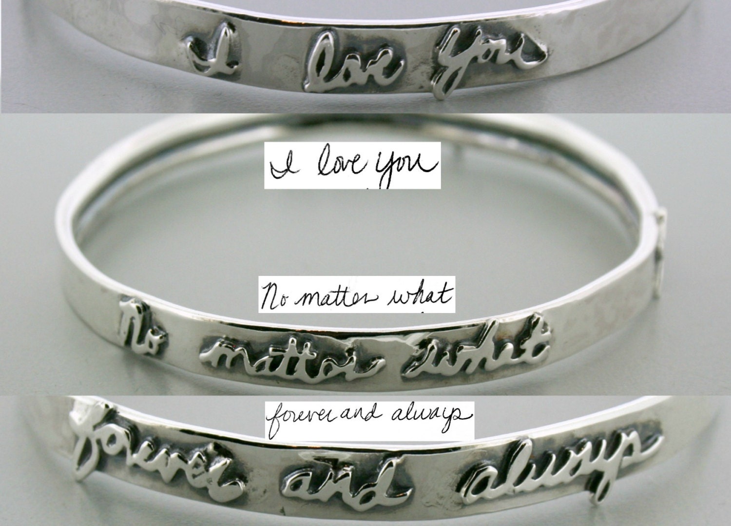 Personalized Handwriting Bracelet Bangle Custom Memorial Etsy