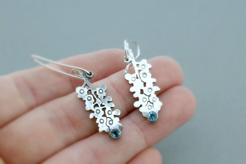 Blue Bonnets Bridal Jewelry Something Blue Silver Drops Bluebonnet Earrings Flower Earrings Bluebonnet Flowers