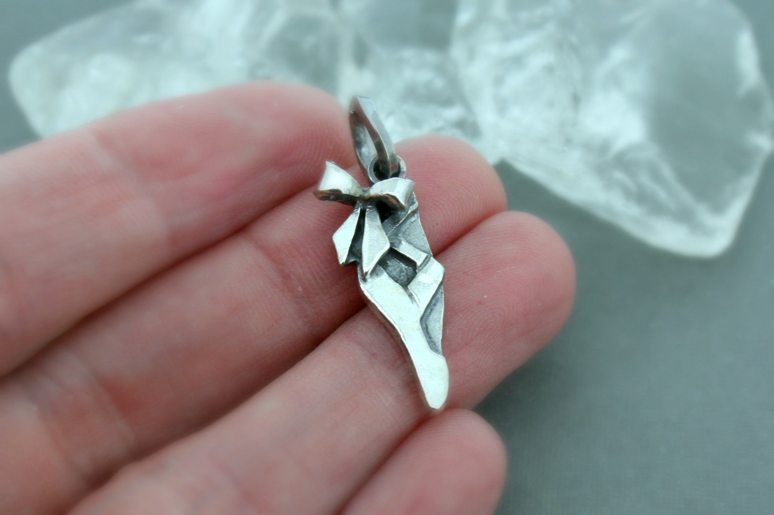 ballet shoe - pointe shoe charm - dance jewelry - ballet charm - gift for dancer - ballet charm - ballerina gift - sterling silv ballet shoe - pointe shoe charm - dance jewelry - ballet charm - gift for dancer - ballet charm - ballerina gift - sterling silv