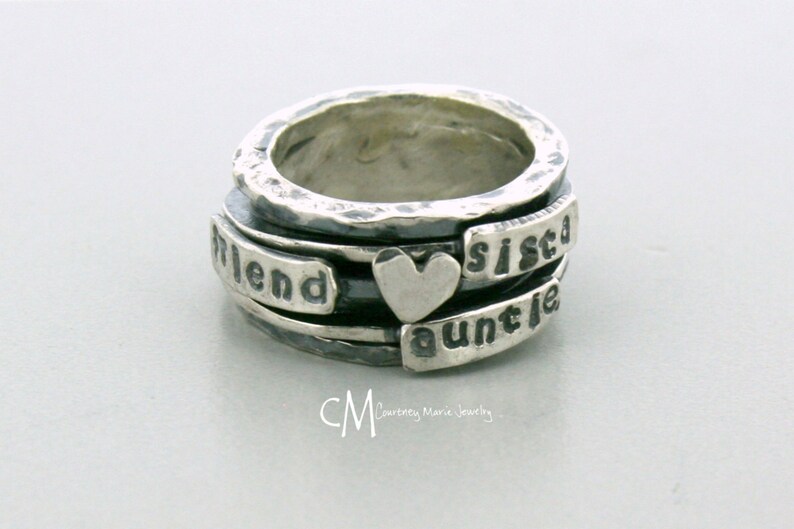 Spinner ring with three bands mothers ring personalized Etsy