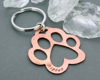 Dog Paw Keychain - Paw Print Keychain - Dog Loss Gift - Pet Loss Keychain - Rememberence Gifts - Animal Lover Gift - Gift For Dog Lover