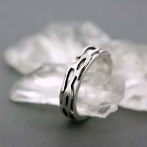 Silver Flame Ring - Ring of Fire - Unisex Fire Ring - Hot Rod Flames
