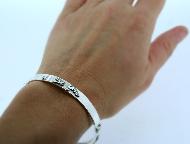 Personalized Handwriting Bracelet Bangle Custom Memorial Etsy