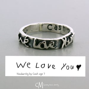 Personalized Handwriting Ring - Handwriting Jewelry - Handwriting Gift - Custom Memorial Ring - Memorial Signature Ring