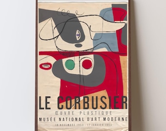 Vintage Le Corbusier Digital Art Print Poster | Abstract Modernist Exhibition Artwork from 1953 | Printable Retro Wall Decor