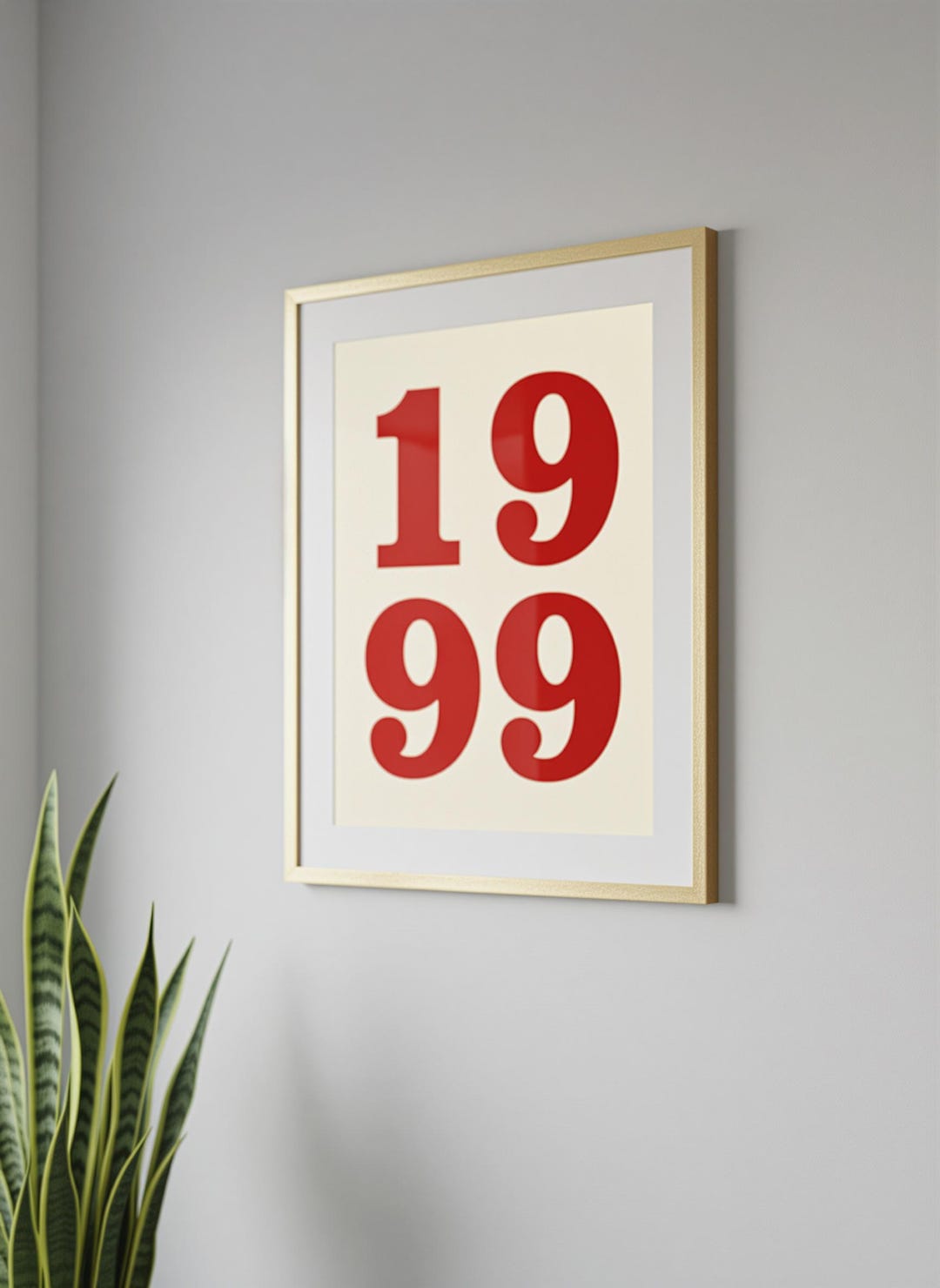 1999 Retro Typography Wall Art Printable Poster, Minimalist Digital ...